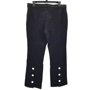 Tory Burch  Ponte Flare Black Womans Pant  Brass Button Details Sz Large